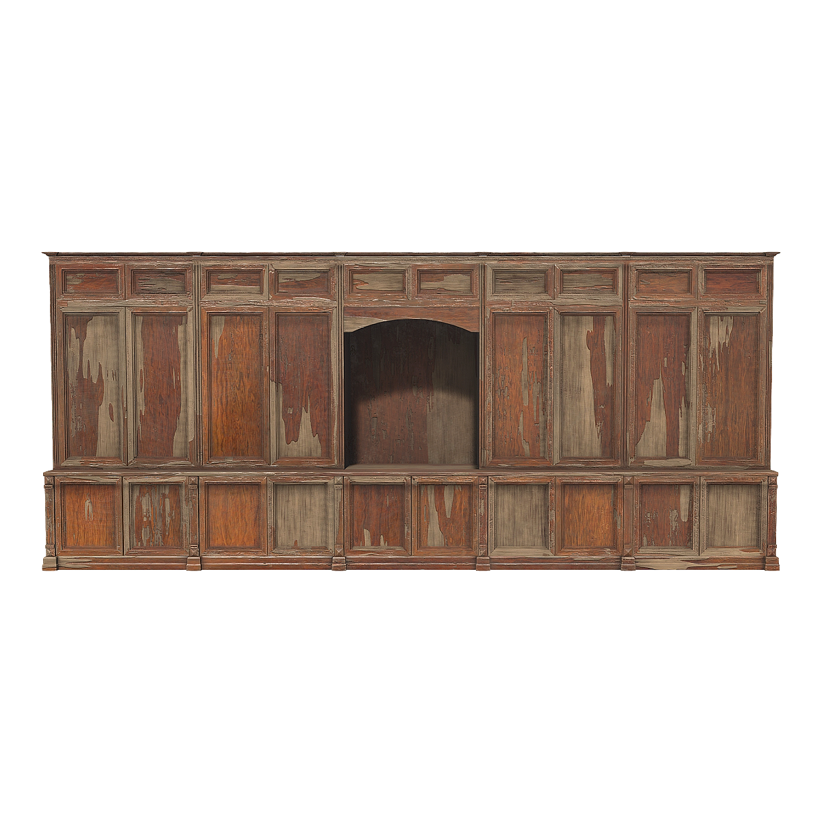 Vintage vintage large double door storage cabinet - dark oak