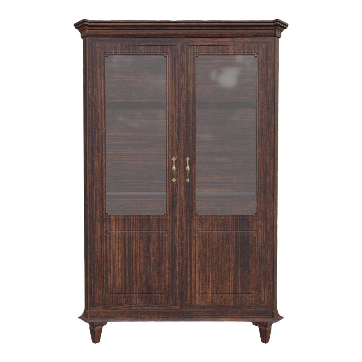 Nordic Classical Solid Wood Double Door Glass Display Cabinet - Large Double Door Display Cabinet