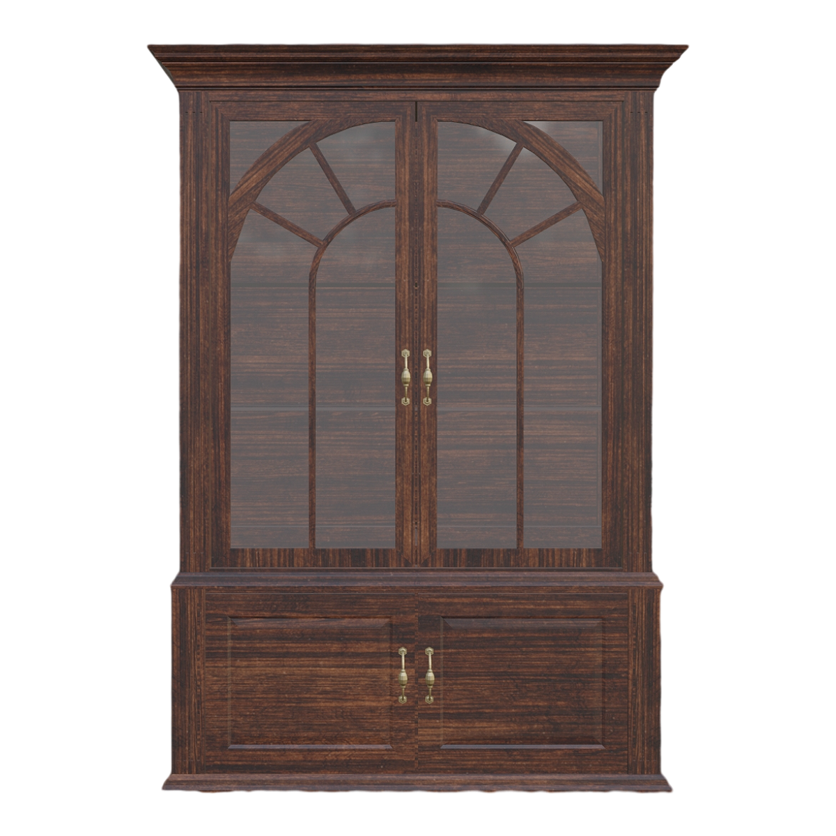 Nordic Classical Solid Wood Double Door Drawer Glass Display Cabinet - Exquisite Display Cabinet