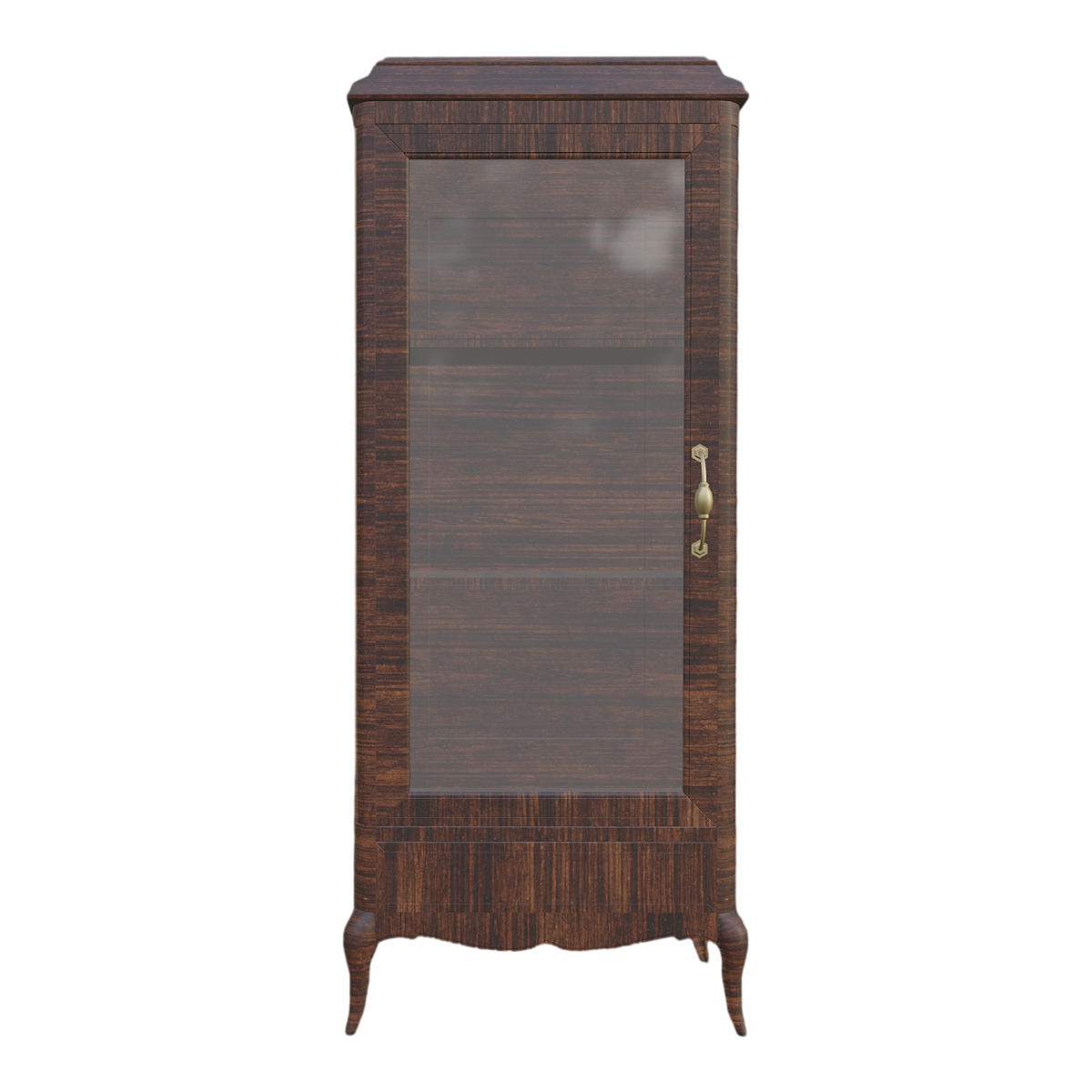 Nordic classical solid wood single door glass display cabinet - four legged floor standing display cabinet
