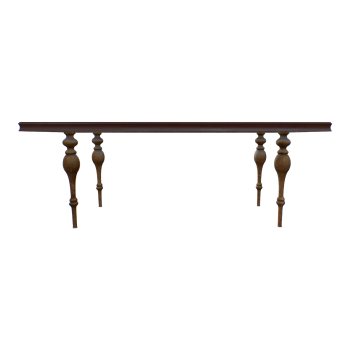 Nordic Home Red Walnut Frame Granite Desktop Dining Table - Red