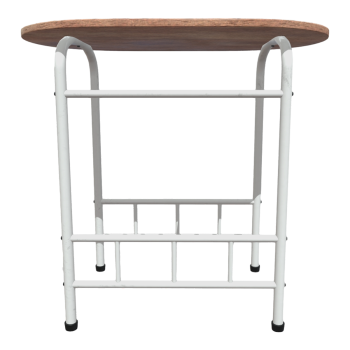 Indoor and outdoor metal base bracket oak double-layer table