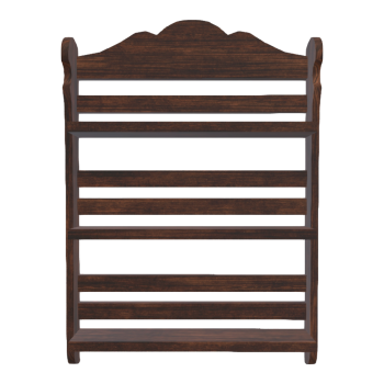 Nordic classical black walnut hollow design storage rack - large wall mounted rack