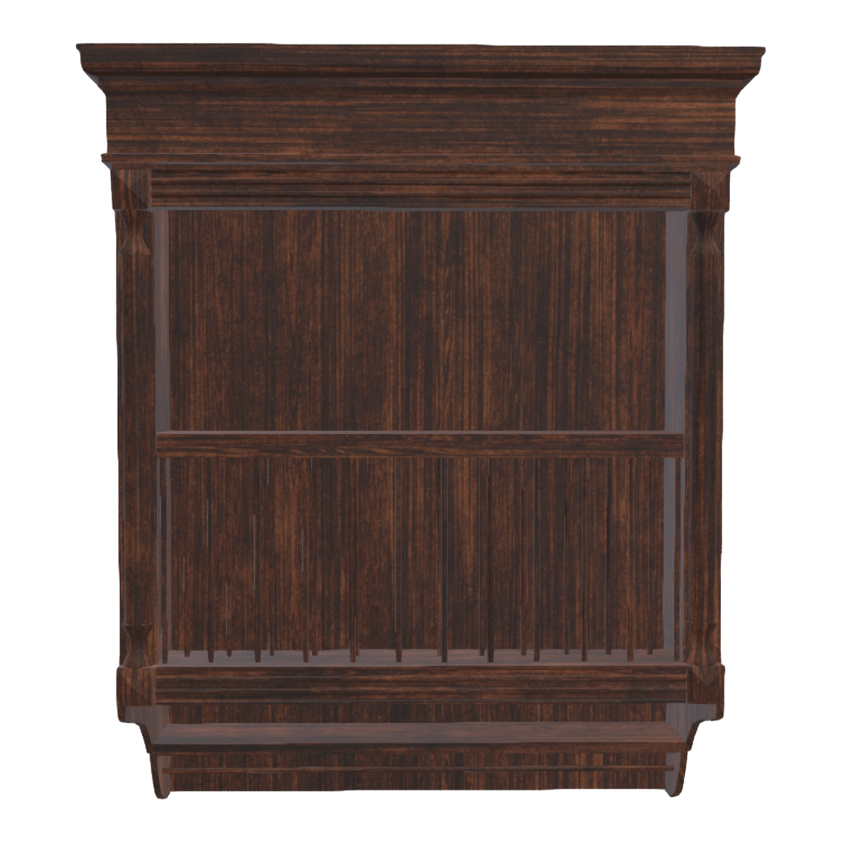 Nordic classical black walnut storage rack - small wall mounted rack