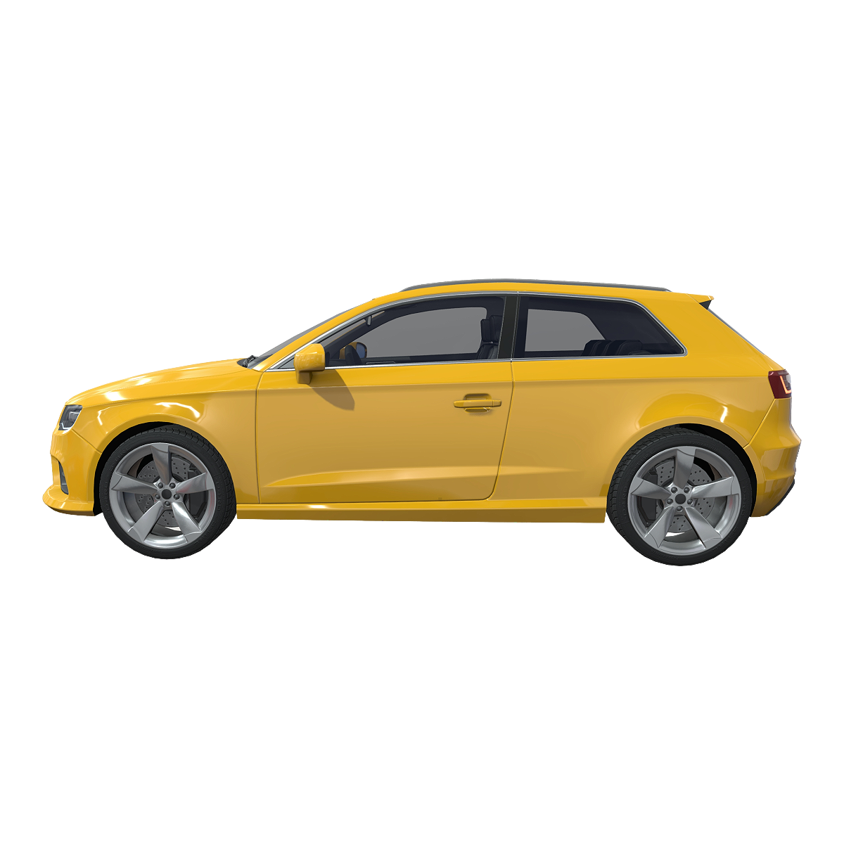 Modern SUV four-wheel drive car yellow
