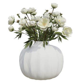 Desktop white ceramic vase decoration