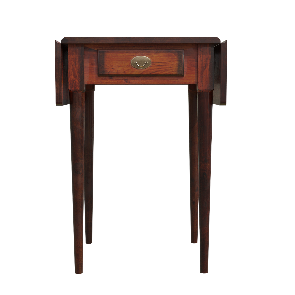 Vintage vintage extendable drawer table - Red walnut wood