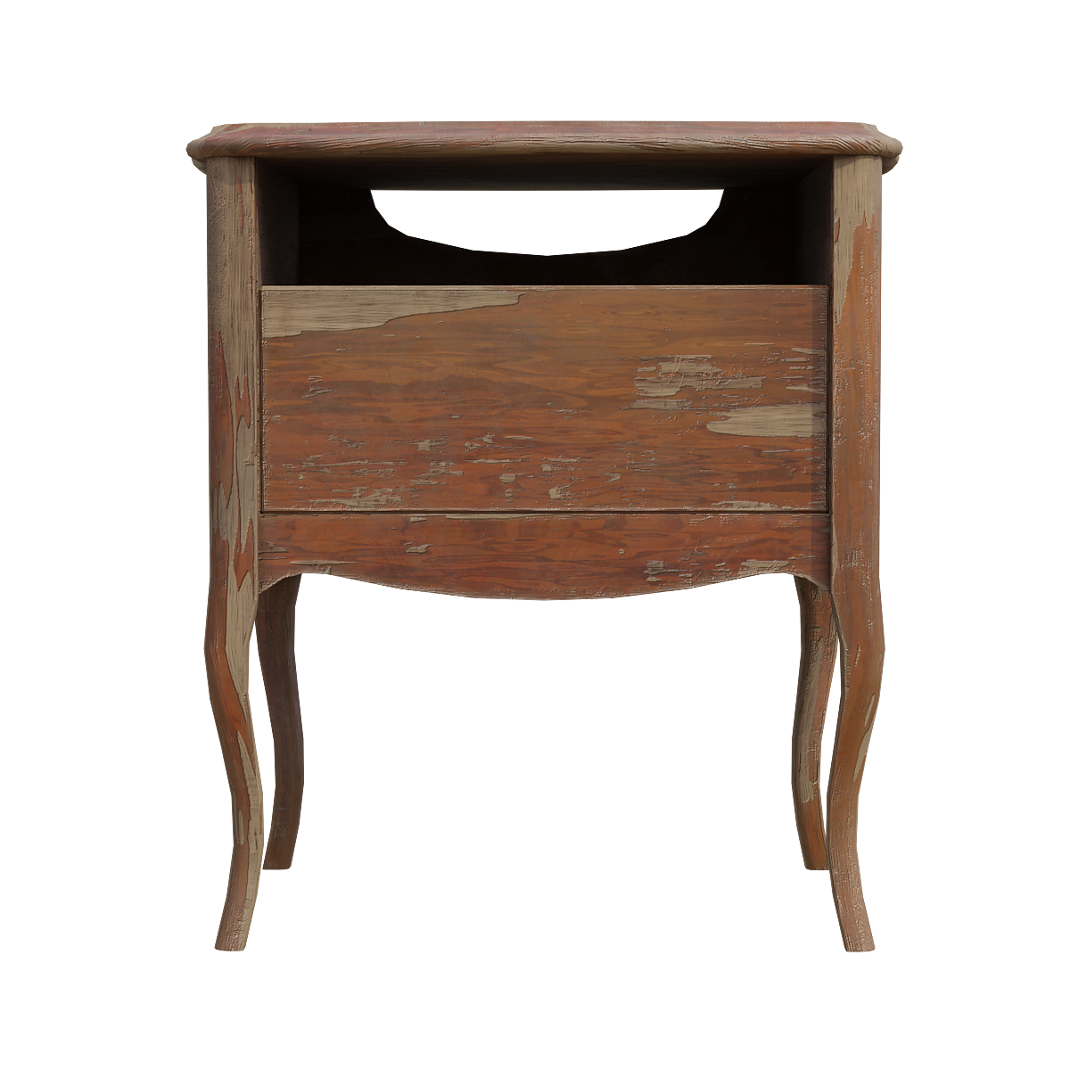 Vintage vintage solid wood drawer bedside table - dark oak