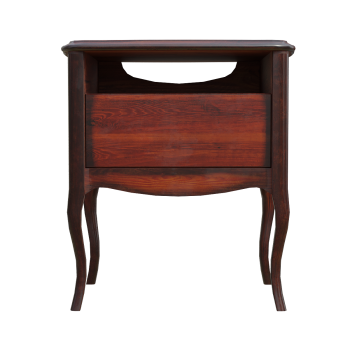 Vintage vintage solid wood drawer bedside table - Red walnut wood