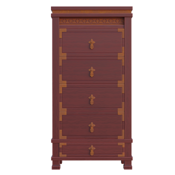 Chinese classical red walnut wood five bucket storage cabinet - drawer cabinet
