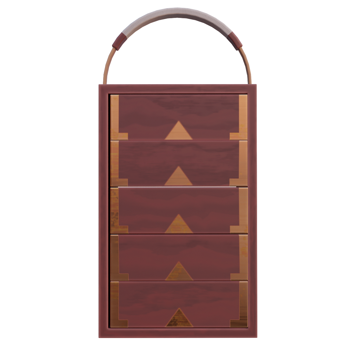 Chinese classical red walnut double drawer with five drawers - portable cabinet