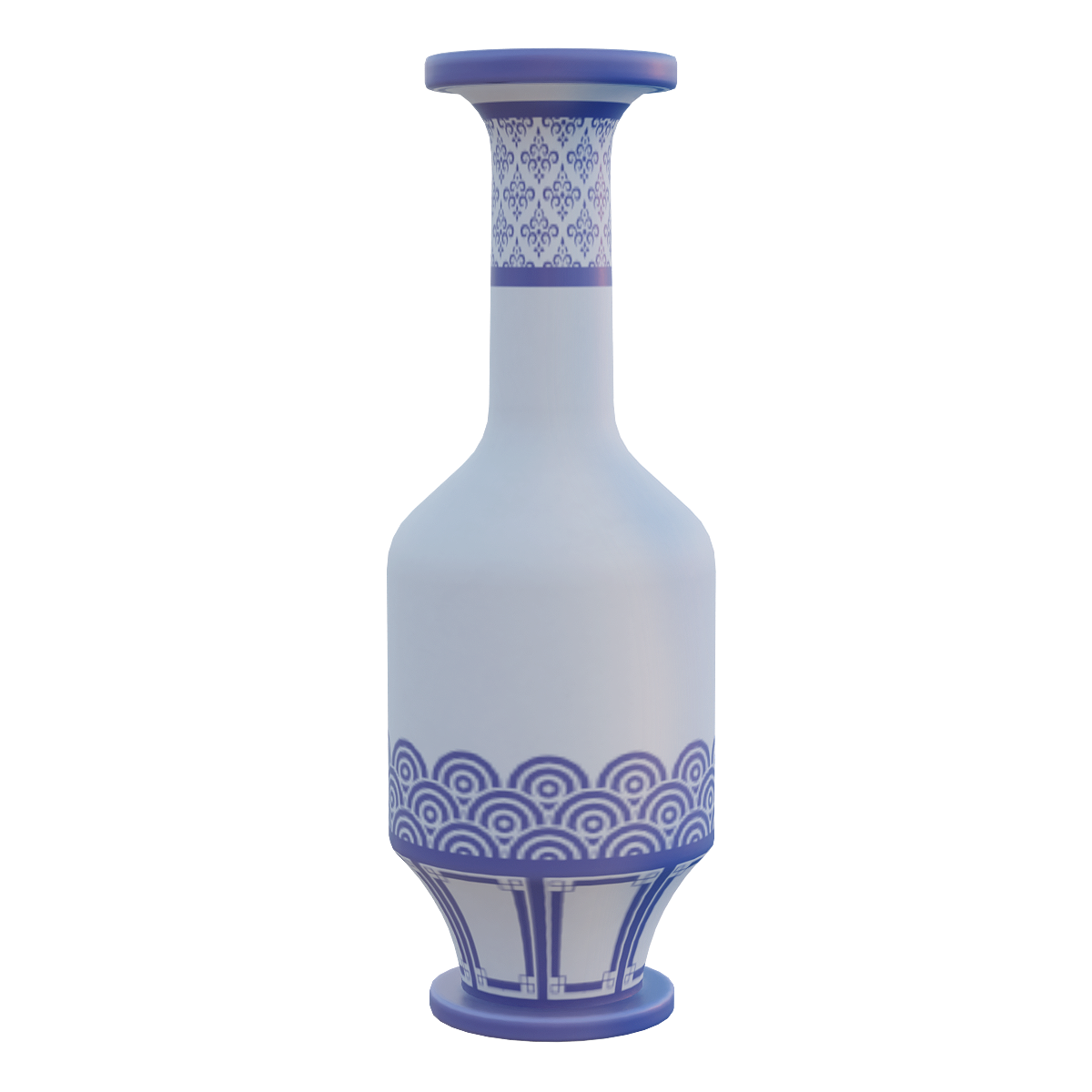 Jingdezhen Classical Blue and White Porcelain Small Mouth Long Neck Bottle Ceramic Bottle - Long Neck Bottle