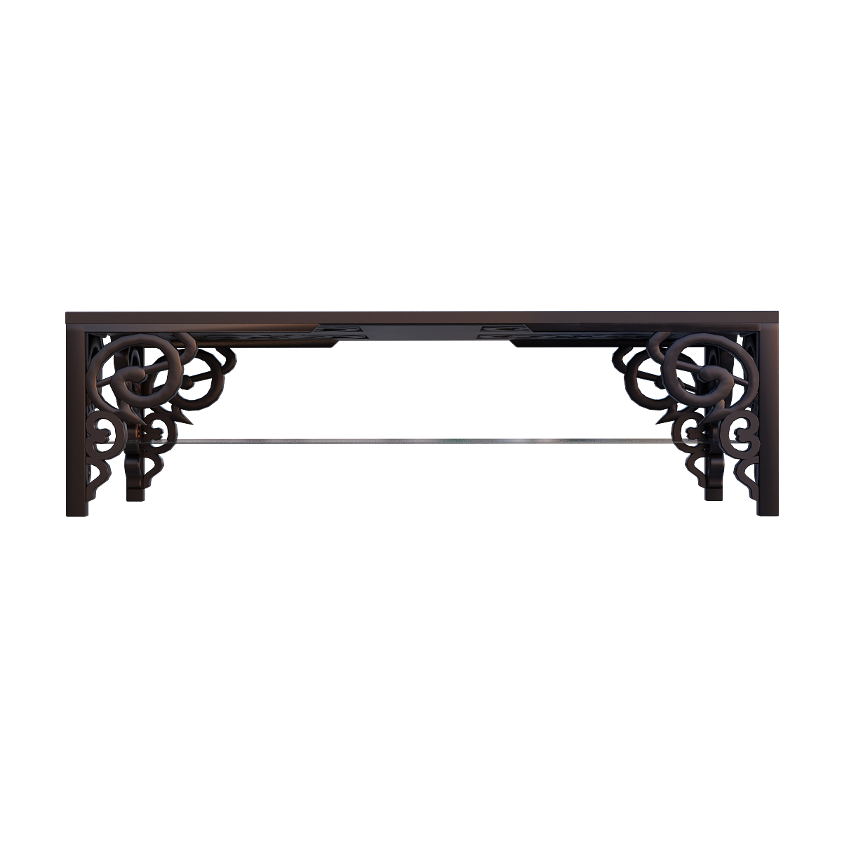 Modern exquisite ebony wood carved double-layer coffee table and coffee table