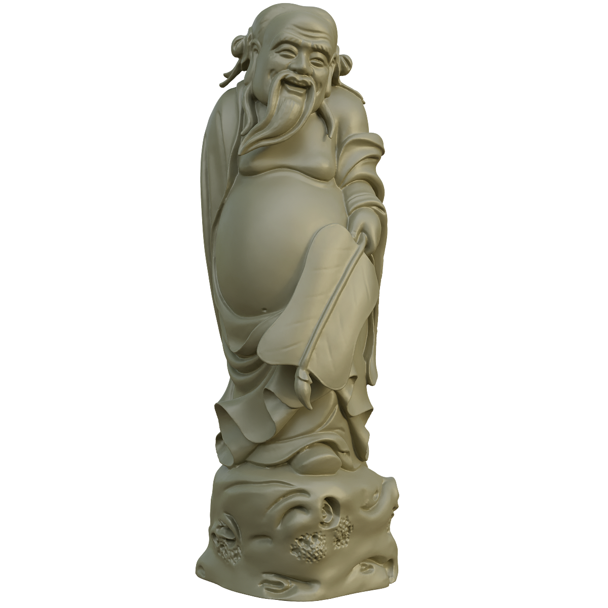 Eight Immortals Crossing the Sea Han Zhong Li Clay Carving Ornament