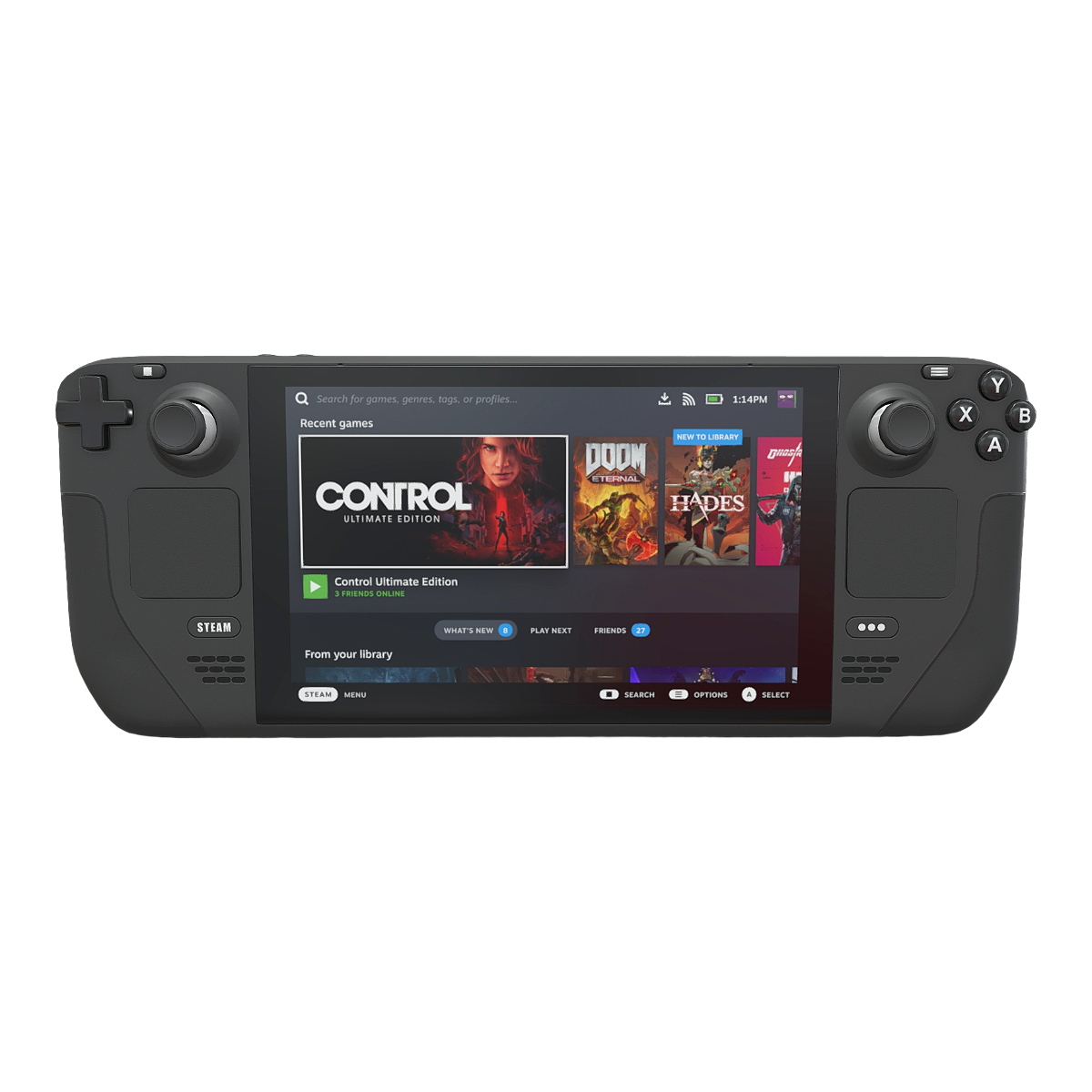 SteamDeck portable gaming handheld console