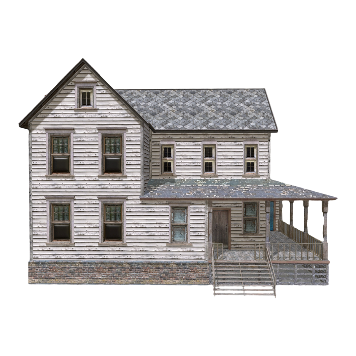 American style rural detached double decker wooden house