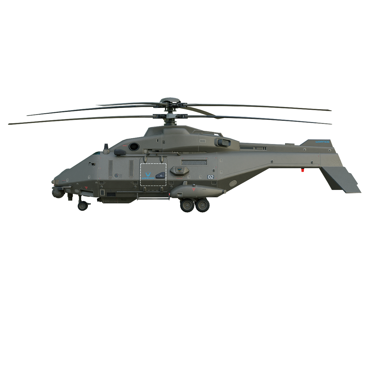 Modern military heavy weapon unmanned helicopter