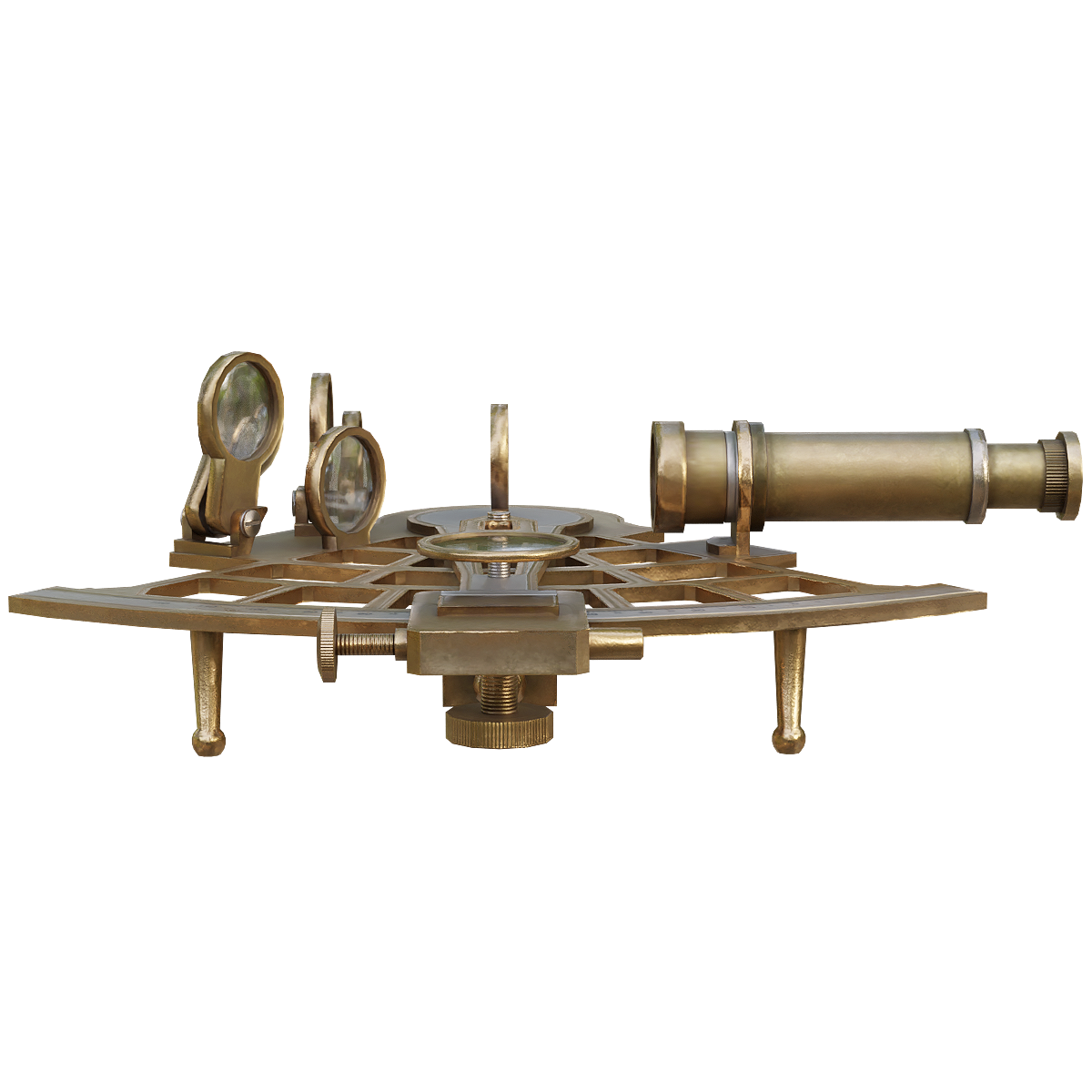 Antique sextant telescope optical instrument