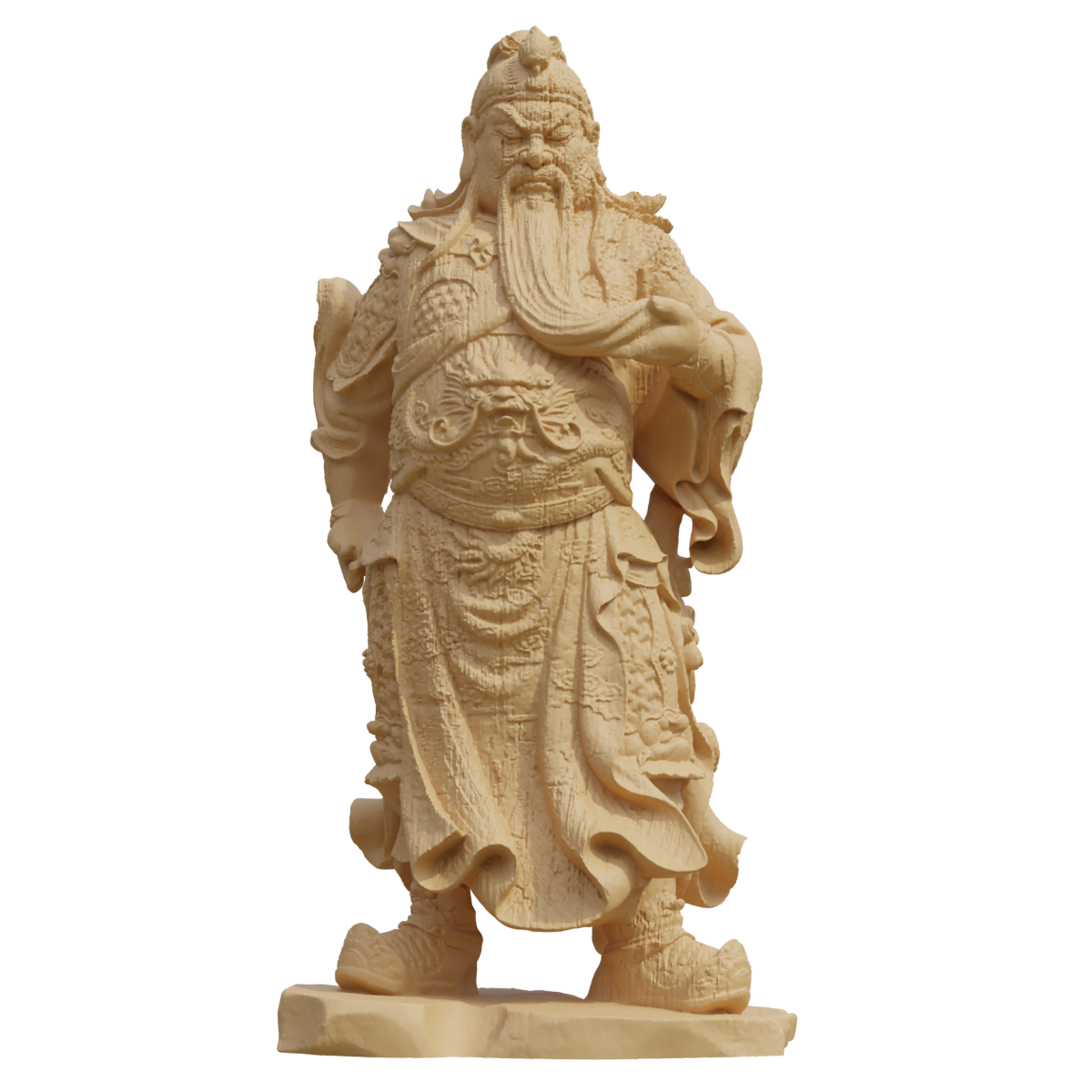 Woodcarving of Guan Yu, the figure of the Three Kingdoms