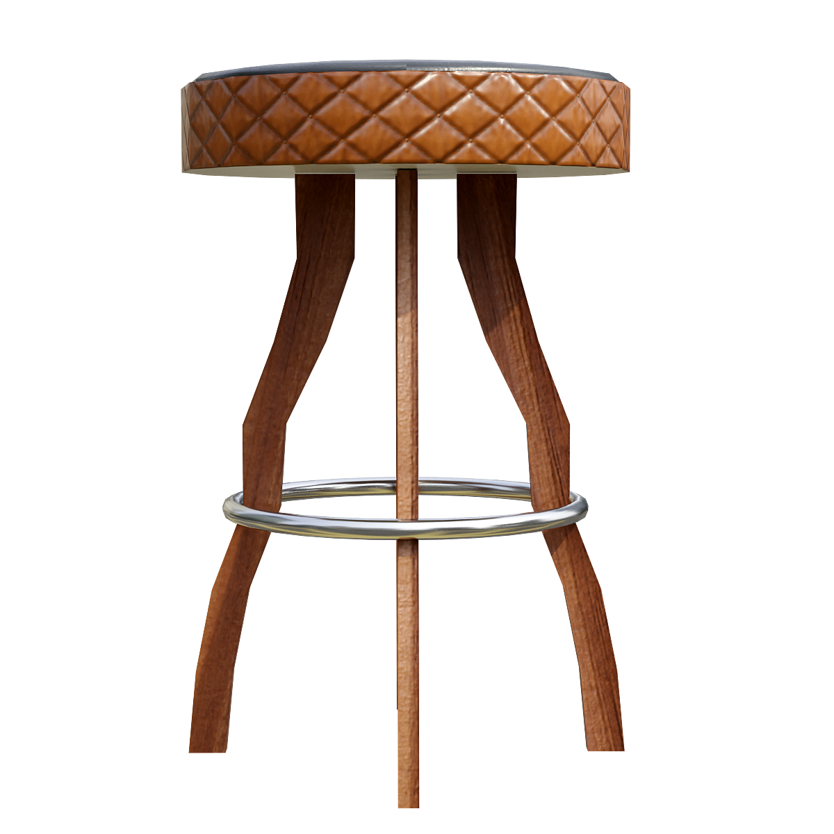 Indoor and outdoor four legged leather footstool