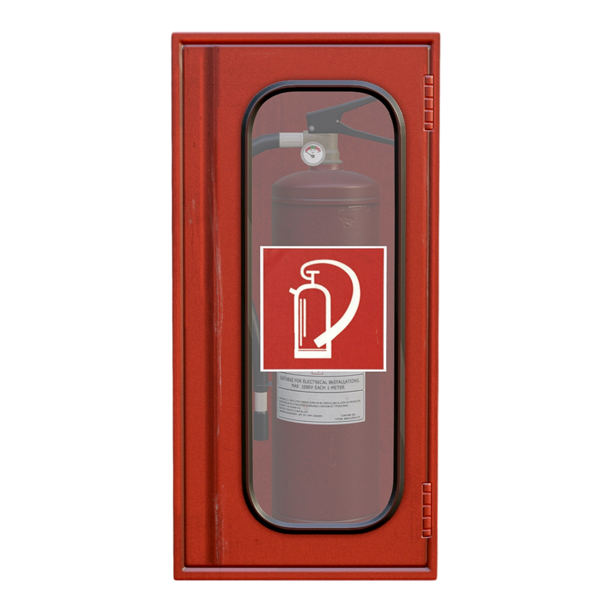 Household dry powder fire extinguisher cabinet - glass cabinet