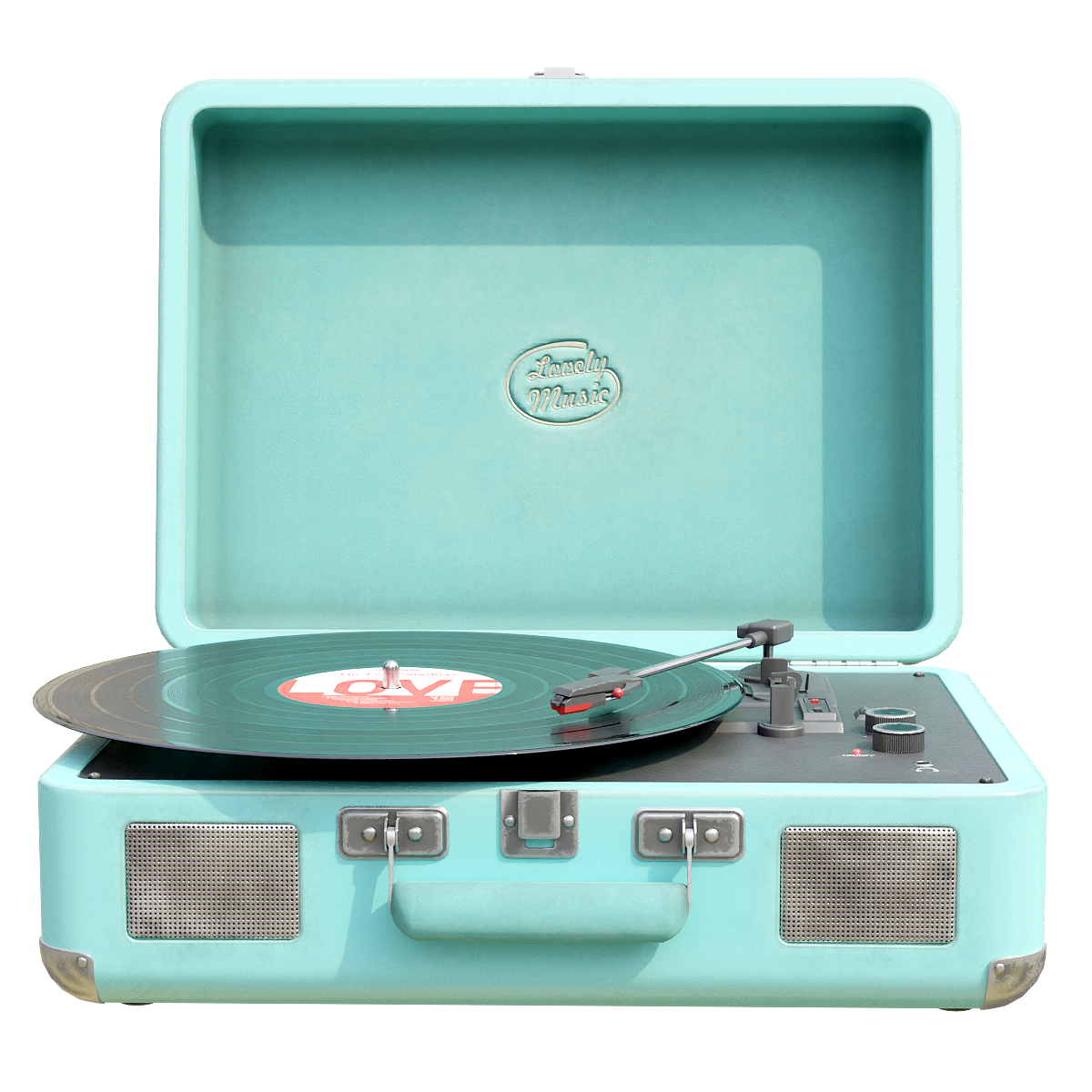 Retro portable suitcase vinyl record player
