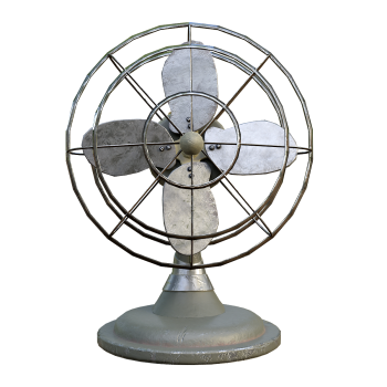 Retro wrought iron desktop turning fan