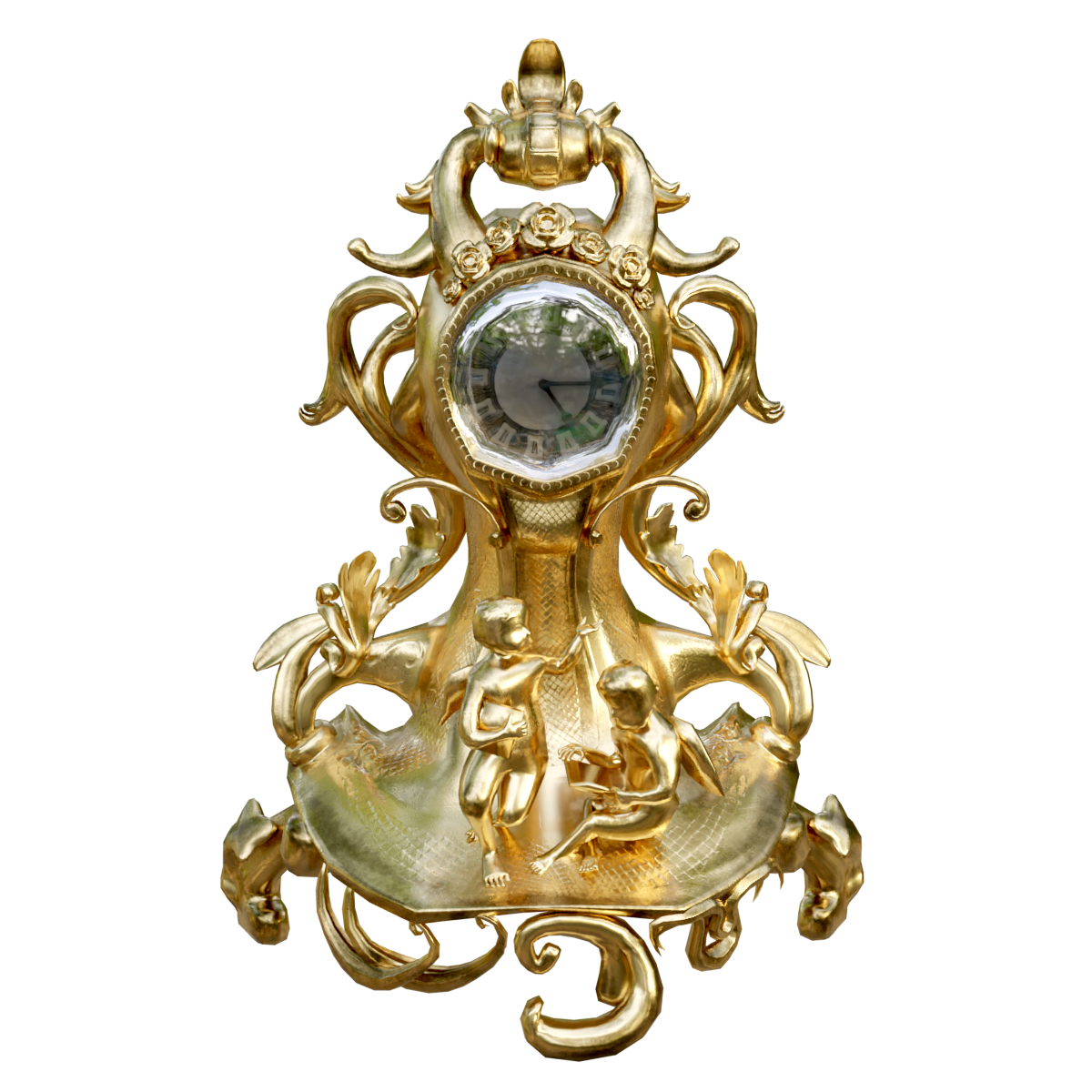 Retro classical Baroque wall mounted clock