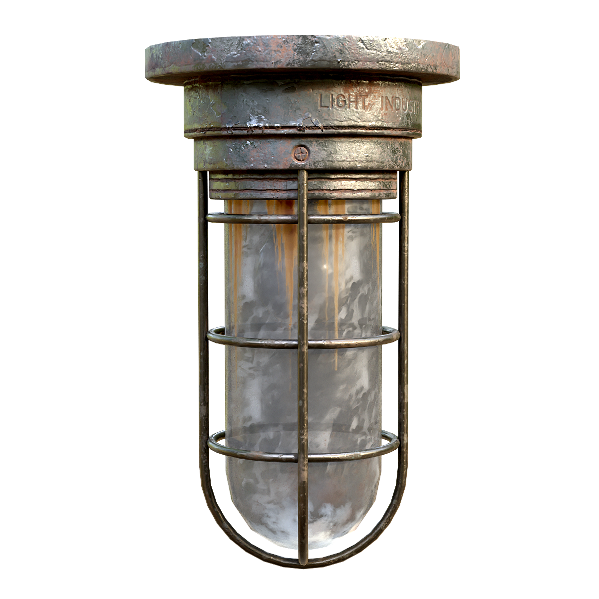 Industrial retro wind rust iron ceiling explosion-proof lamp