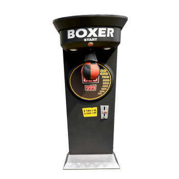 Coin operated boxing machine in arcade - black