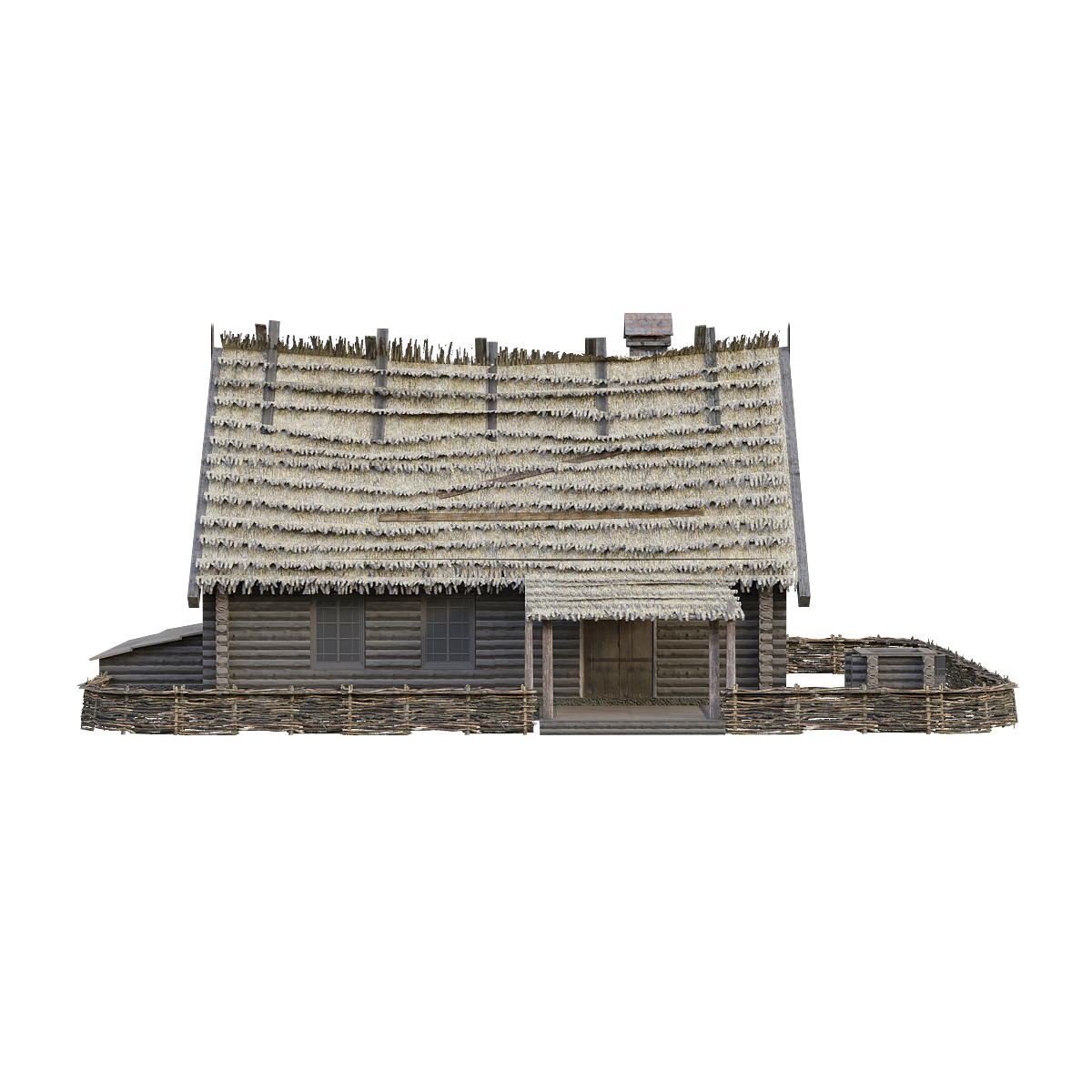 Vintage straw house - wooden house