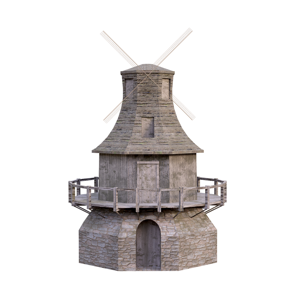 Medieval retro windmill house