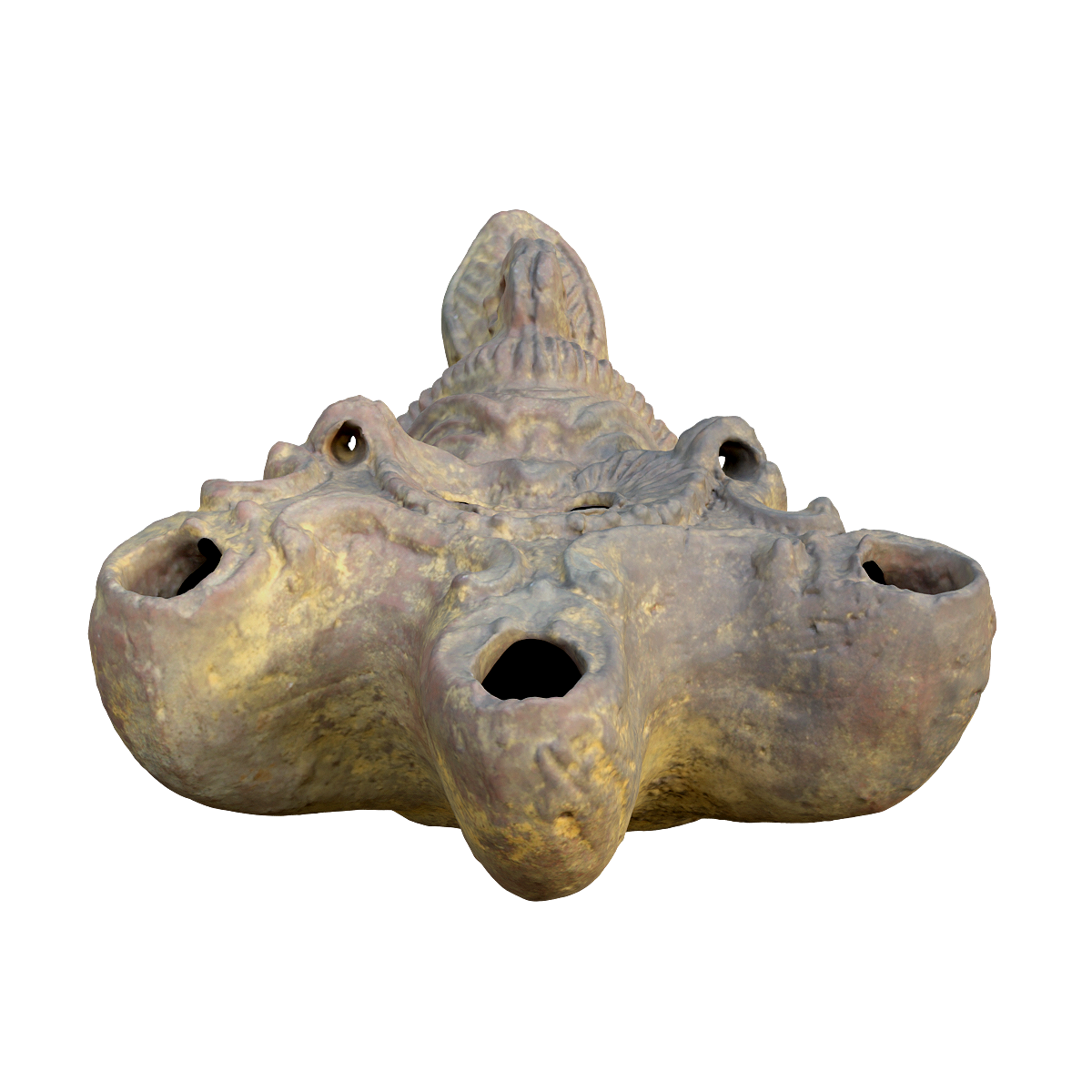 Harrogate Museum Roman period bizarre faces oil lamp