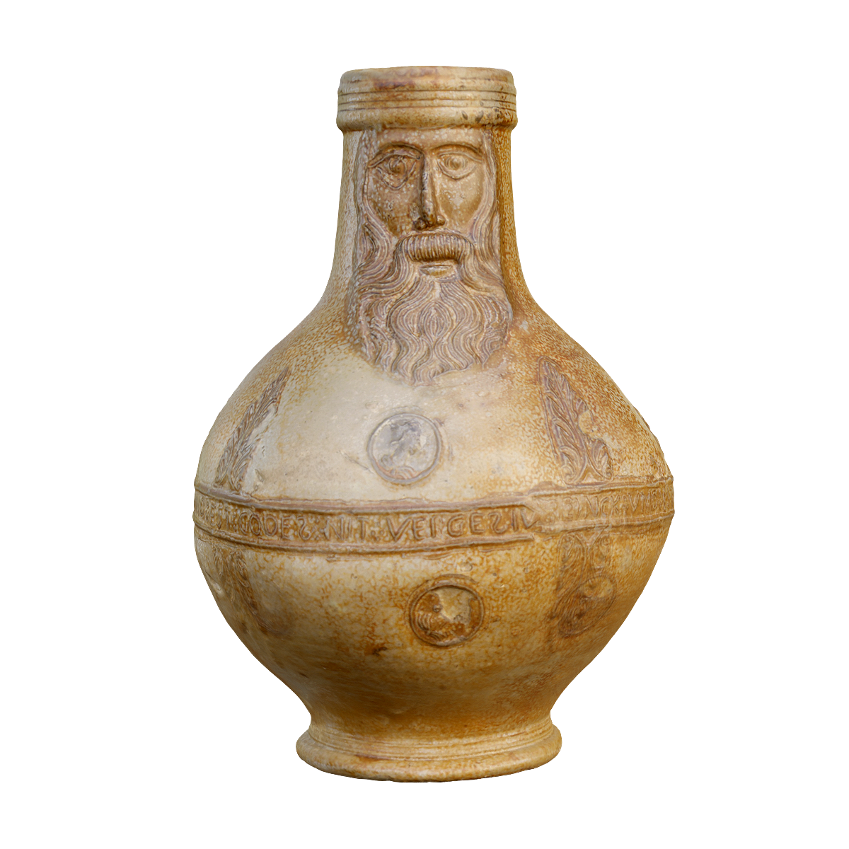 German stone pottery beer glass Bartmann Kruik