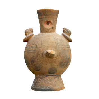 Peruvian Lambayeque style ceramic bottle