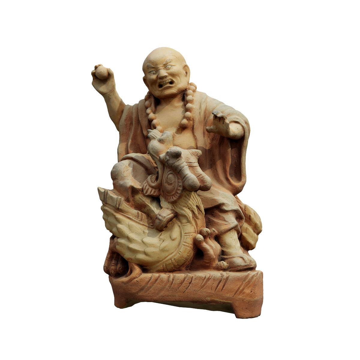 Dragon Subduing Arhat - Chinese Bronze Official Kiln