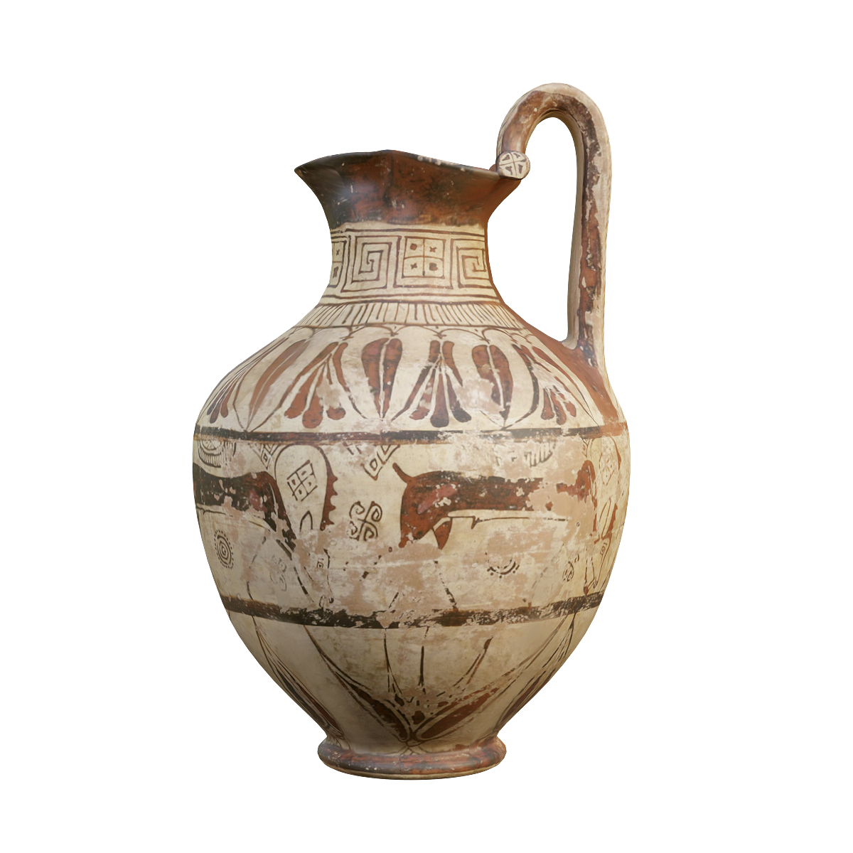 Enochoe Ancient Greek Ceramic Wine Vessels - Louvre Museum