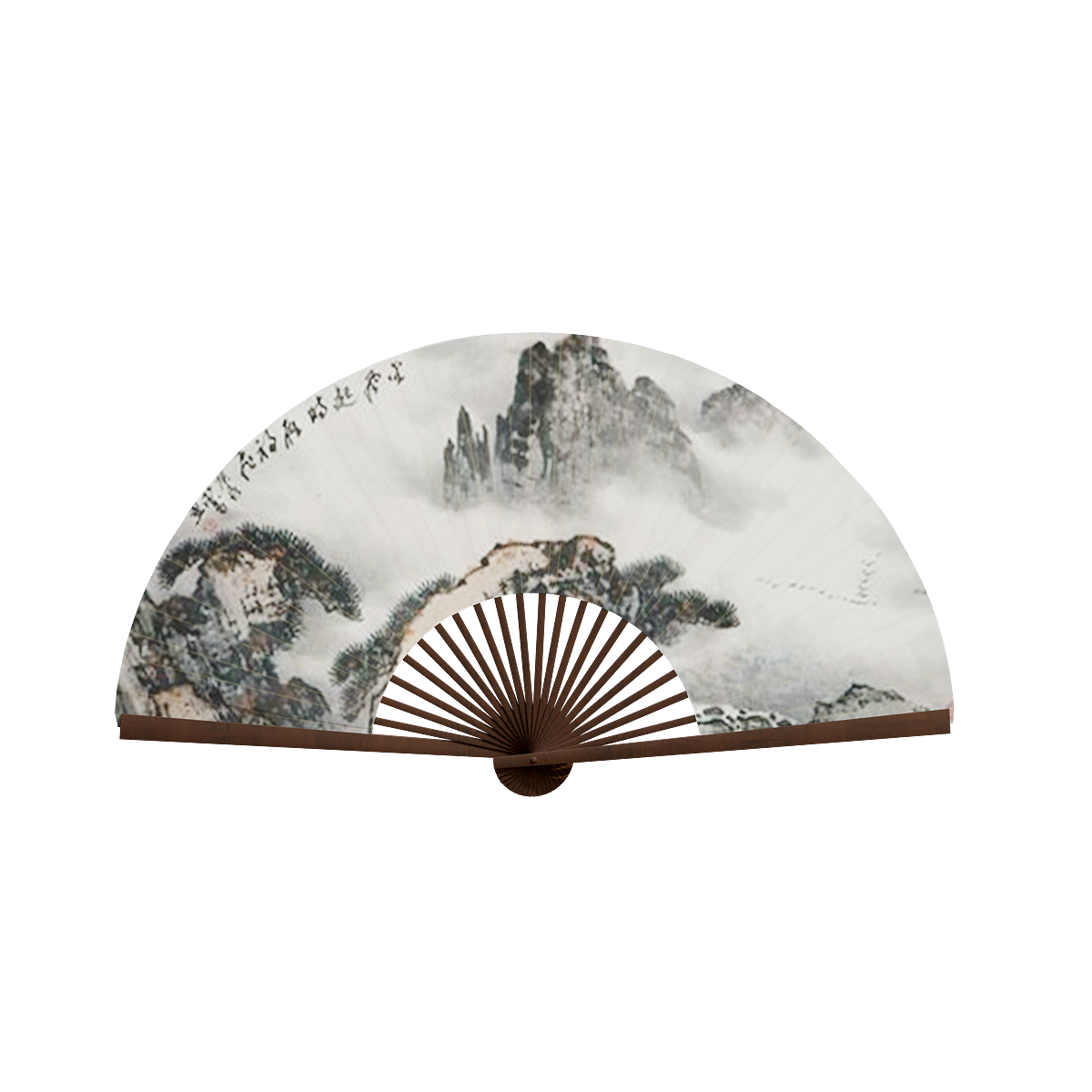 Ink landscape painting origami fan