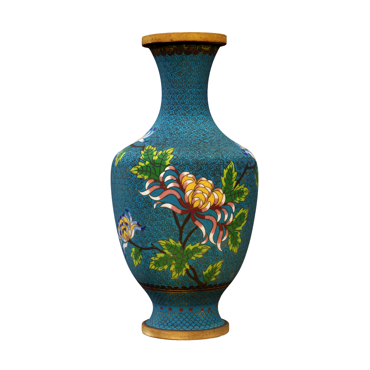 Glass enamel decorated Chinese cloisonn é vase