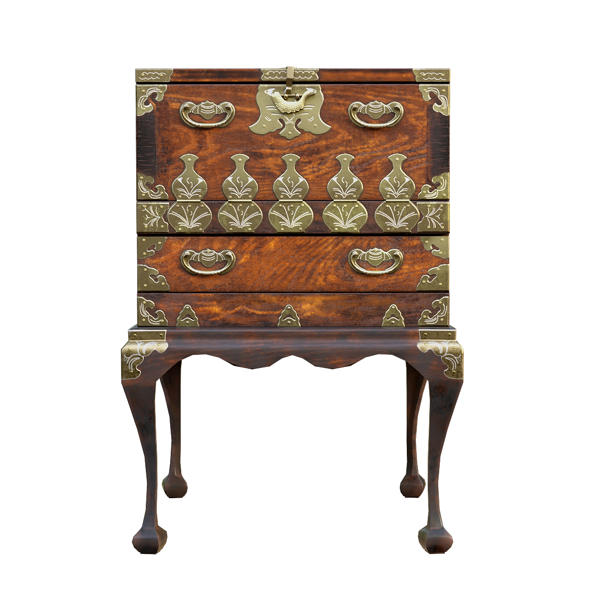 Japanese walnut drawer cabinet