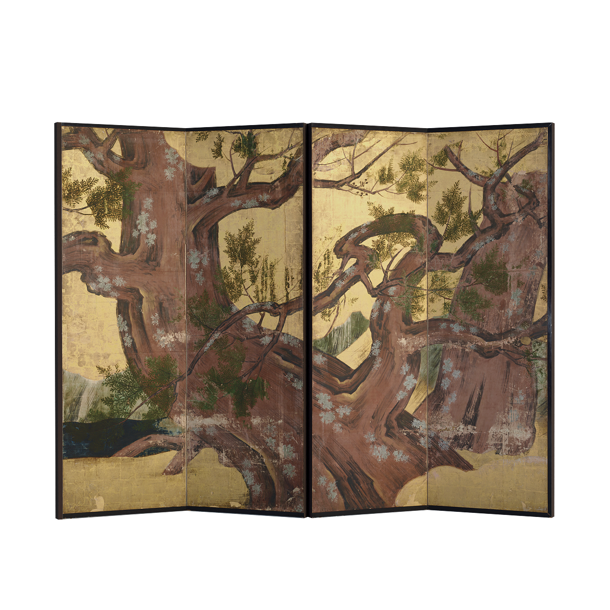 Kano Nagatoku's "The Cypress Screen" (right) - Tokyo National Museum