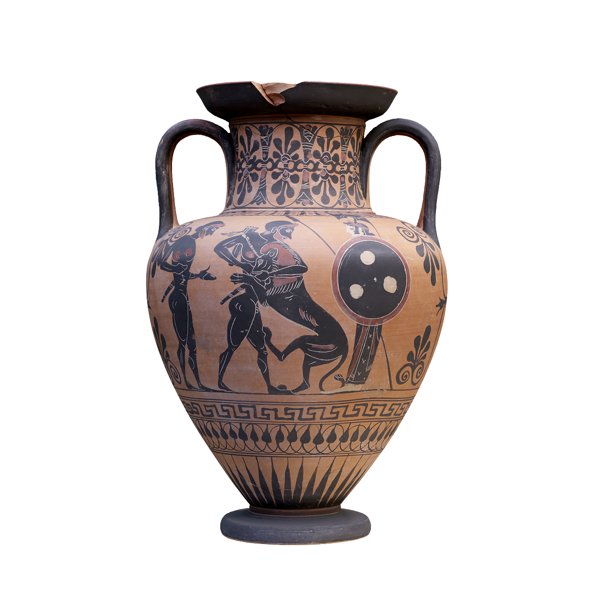 Ancient Greek Athens Double Eared Vase - Igleio Archaeological Museum