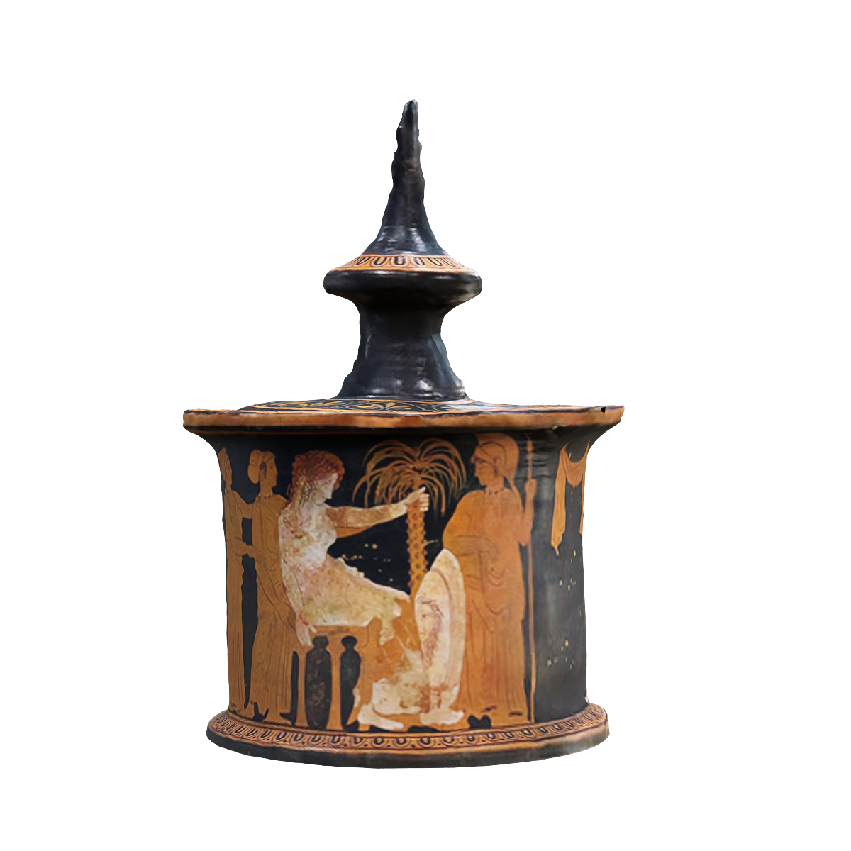 Attic Red Painted Pottery Box - National Museum of Athens