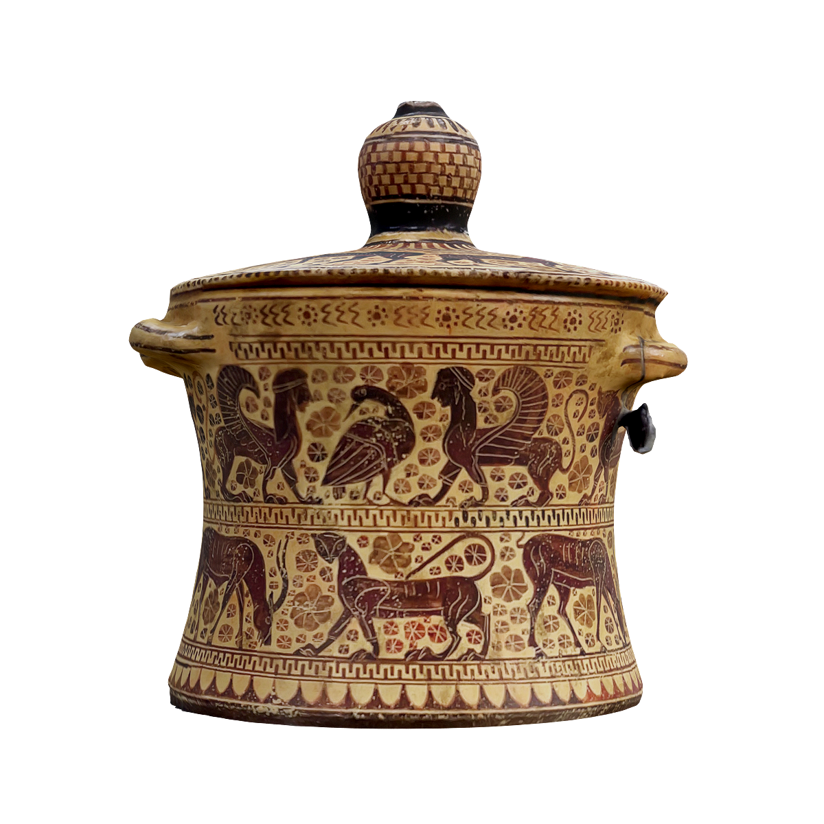Corinthian animal style covered jewelry box replica - National Museum of Athens