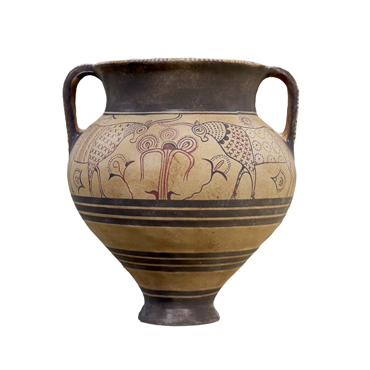 3D model of Mycenaean civilization double ear bottle replica