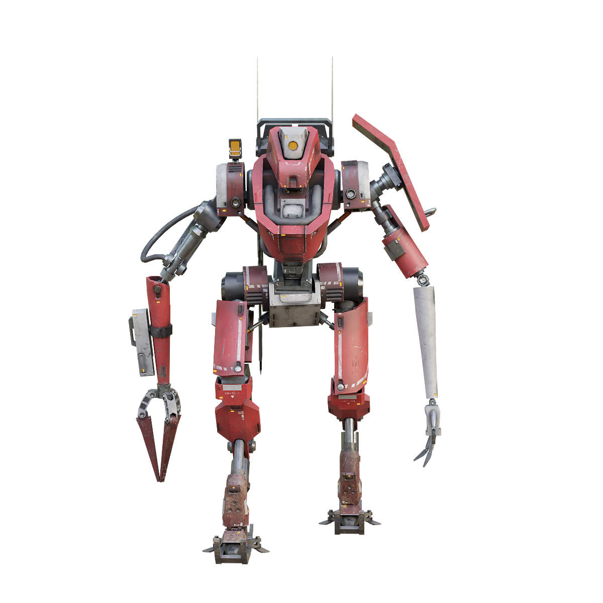 3D animation model of humanoid combat robot