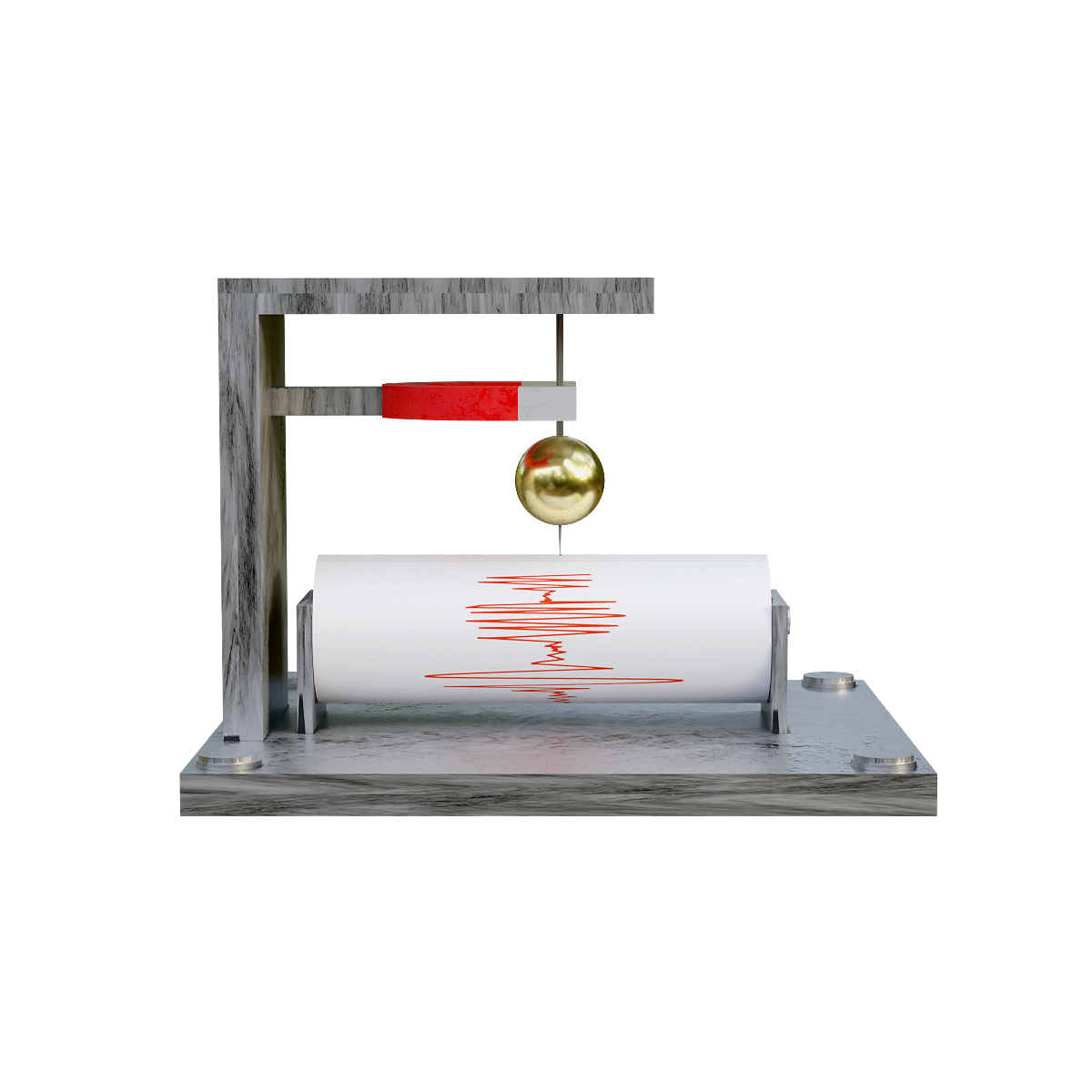 Seismic instrument 3D animation model glb