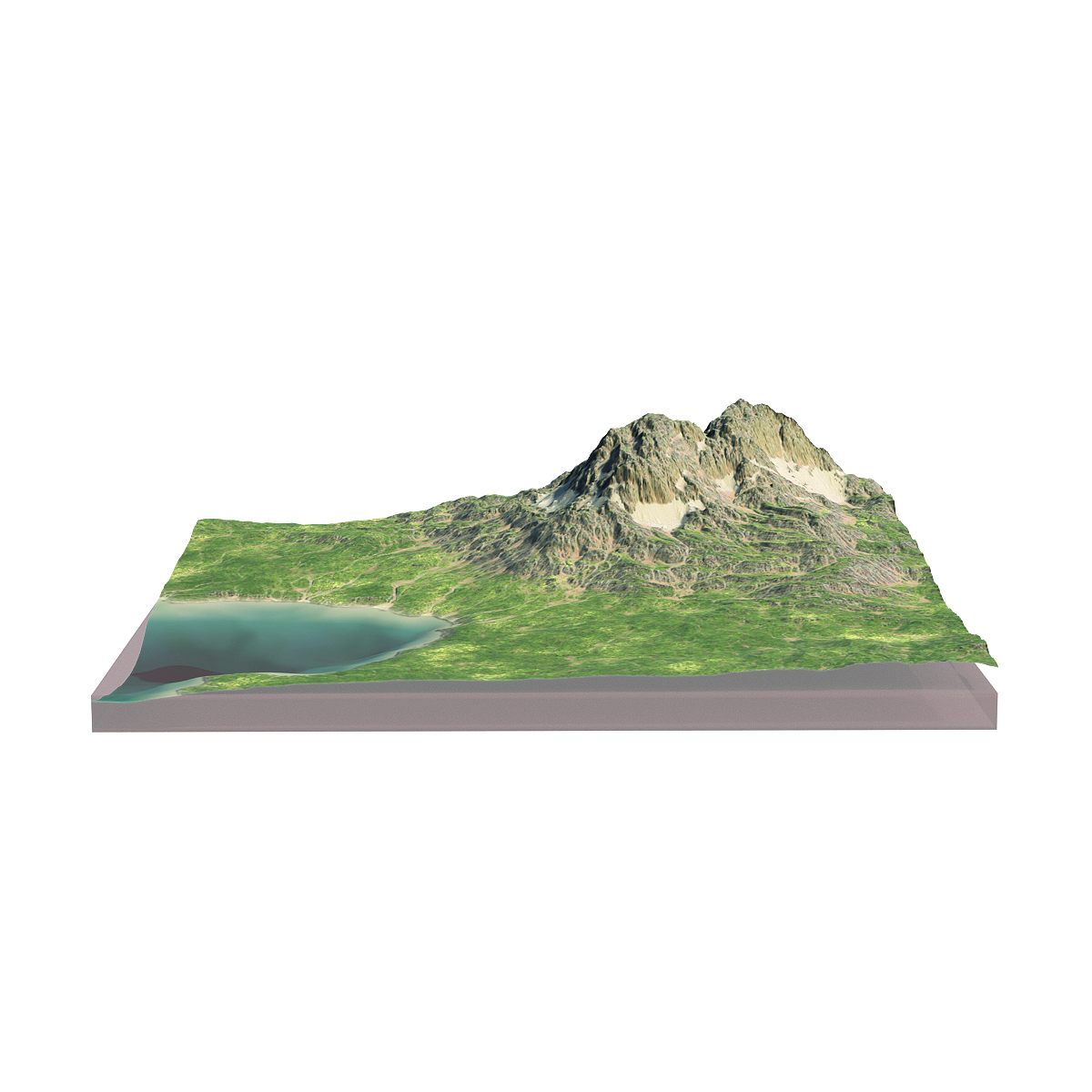 Mountain and lake natural terrain scenery