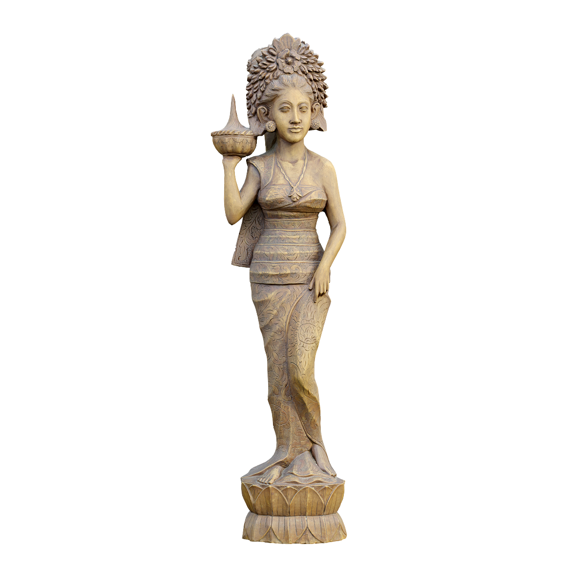 Exquisite female wood carving