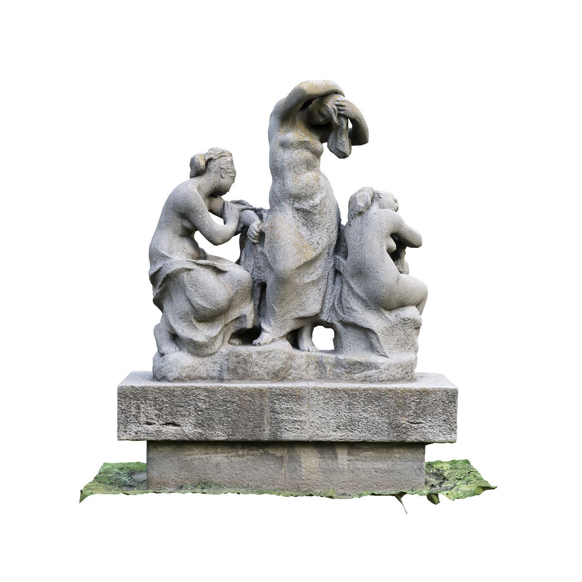 Stone carving of the girl after bathing-